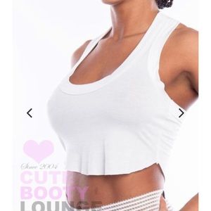 Cutebooty lounge white tank top